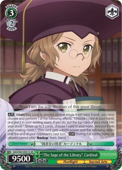 The Sage of the Library Cardinal SR SAO/S65-E031S SR Sword Art Online -Alicization- Card