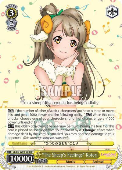 The Sheeps Feelings Kotori LL/EN-W01-003 RR Love Live! DX Card