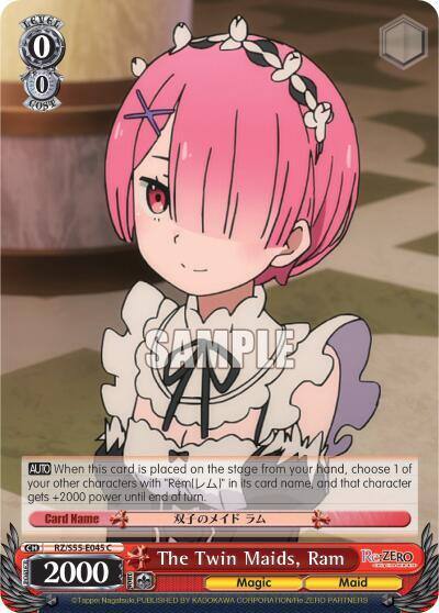 The Twin Maids Ram RZ/S55-E045 C Re:ZERO Vol.2 Card