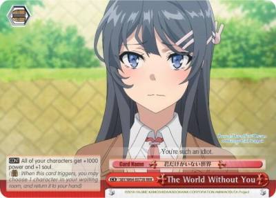 The World Without You RRR SBY/W64-E073R RRR Rascal Does Not Dream of Bunny Girl Senpai Card