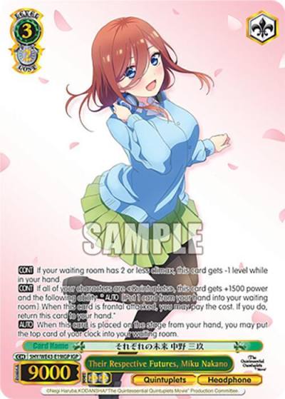 Their Respective Futures Miku Nakano IGP 5HY/WE43-E19IGP IGP The Quintessential Quintuplets Specials Premium Booster Card