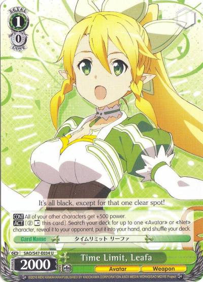 Time Limit Leafa SAO/S47-E034 U Sword Art Online Re: Edit Card
