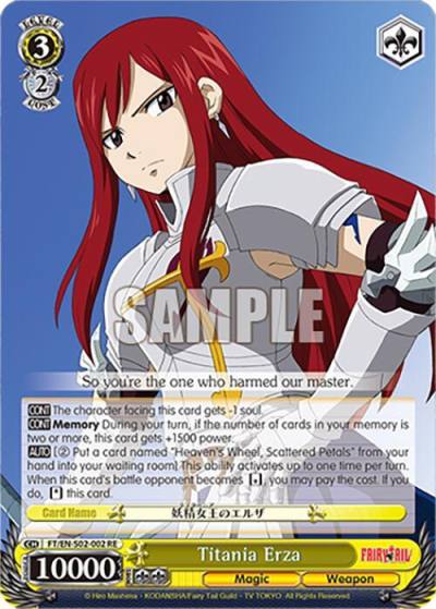 Titania Erza FT/EN-S02-002 RR RE Fairy Tail Chronicle Set Card