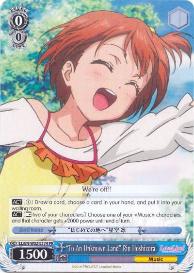 To An Unknown Land Rin Hoshizora LL/EN-W02-E174 PR Love Live! DX Vol.2 Card