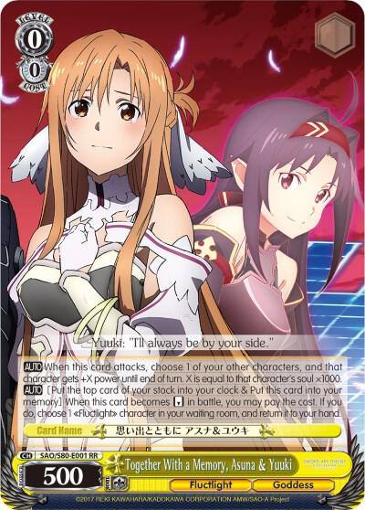 Together With a Memory Asuna and Yuuki SAO/S80-E001 RR Sword Art Online -Alicization- Vol.2 Card