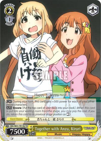 Together with Anzu Kirari B IMC/W41-TE13b TD The iDOLM@STER Cinderella Girls Card