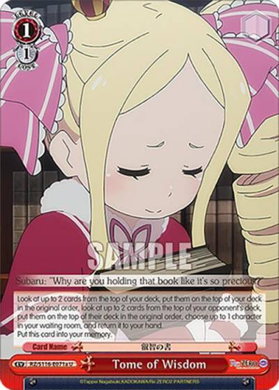 Tome of Wisdom A RZ/S116-E071a Re:ZERO -Starting Life in Another World- Vol.3 Card