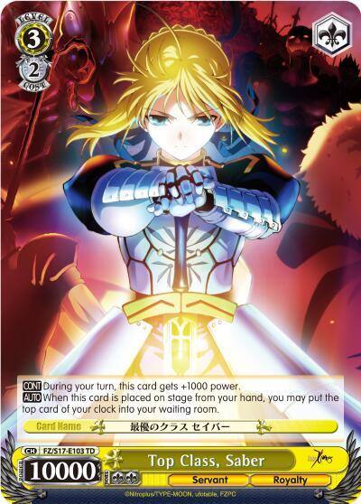 Top Class Saber FZ/S17-E103 TD Fate/Zero Card