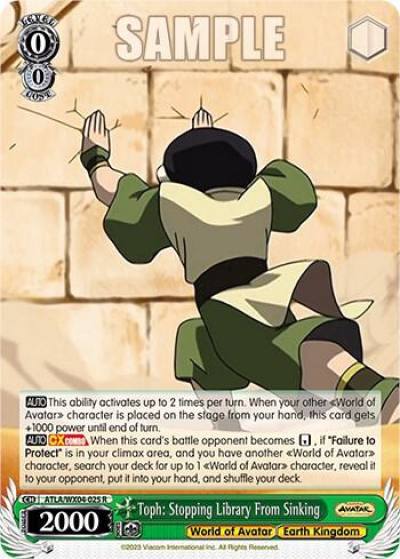 Toph Stopping Library From Sinking ATLA/WX04-025 R Avatar: The Last Airbender Card