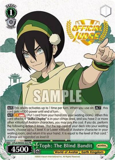 Toph The Blind Bandit Judge Promo ATLA/WX04-024PR SP Avatar: The Last Airbender Card