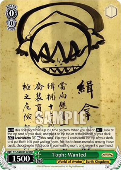 Toph Wanted ATLA/WX04-023 RR Avatar: The Last Airbender Card