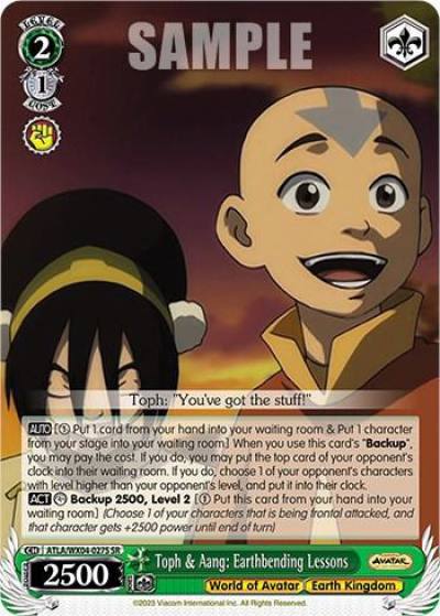 Toph and Aang Earthbending Lessons SR ATLA/WX04-027S SR Avatar: The Last Airbender Card