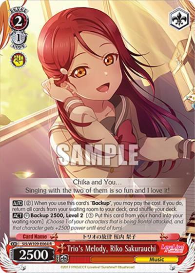 Trios Melody Riko Sakurauchi SIS/W109-E064 R Love Live! School idol festival 2 MIRACLE LIVE! Card