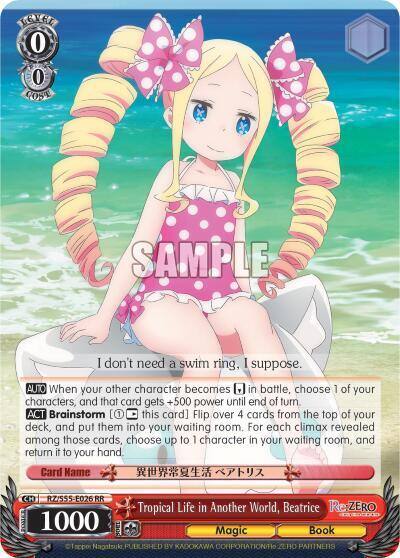Tropical Life in Another World Beatrice RZ/S55-E026 RR Re:ZERO Vol.2 Card
