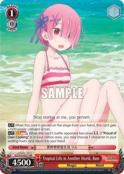 Tropical Life in Another World Ram RZ/S55-E027 RR Re:ZERO Vol.2 Card