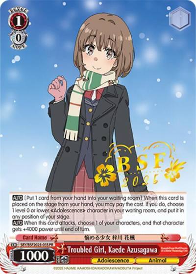 Troubled Girl Kaede Azusagawa BSF 2025 SBY/BSF2025-03S PR Bushiroad Event Cards Card