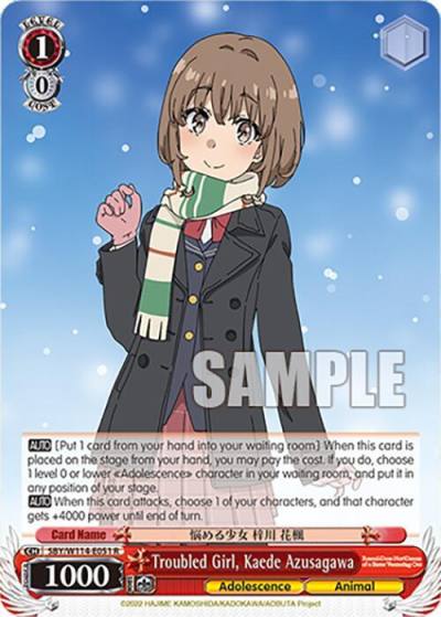 Troubled Girl Kaede Azusagawa SBY/W114-E051 R Rascal Does Not Dream Series Card