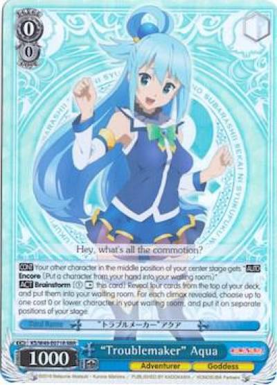 Troublemaker Aqua RRR KS/W49-E071R RRR KonoSuba Card
