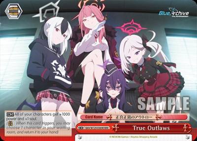 True Outlaws RRR BAV/W129-E069R Blue Archive The Animation Card