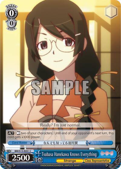 Tsubasa Hanekawa Knows Everything BM/S15-E091 C BAKEMONOGATARI Card