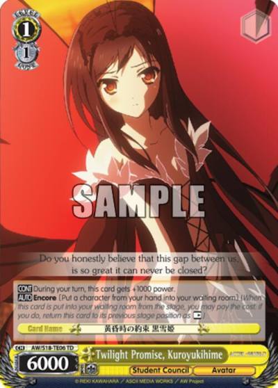 Twilight Promise Kuroyukihime Trial Deck AW/S18-TE06 TD Accel World Card