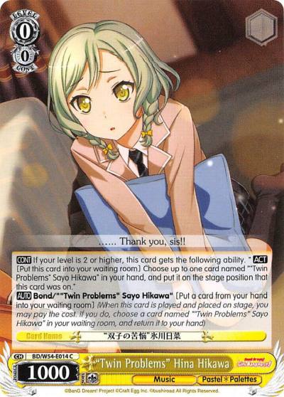 Twin Problems Hina Hikawa BD/W54-E014 C BanG Dream! Girls Band Party! Card
