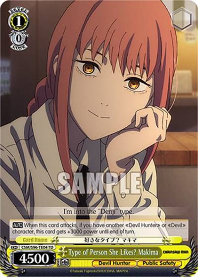 Type of Person She Likes Makima CSM/S96-TE04 TD Chainsaw Man Card