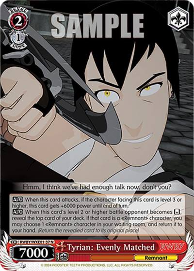 Tyrian Evenly Matched RWBY/WXE01-37 N RWBY Premium Booster Card