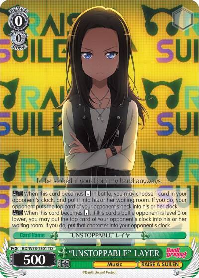 UNSTOPPABLE LAYER BD/W73-TE01 TD BanG Dream! Vol.2 Card