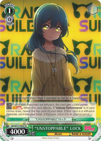 UNSTOPPABLE LOCK BD/W73-TE04 TD BanG Dream! Vol.2 Card