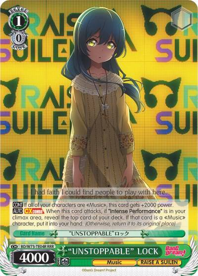 UNSTOPPABLE LOCK RRR BD/W73-TE04R RRR BanG Dream! Vol.2 Card