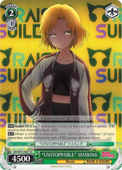 UNSTOPPABLE MASKING BD/W73-TE07 TD BanG Dream! Vol.2 Card