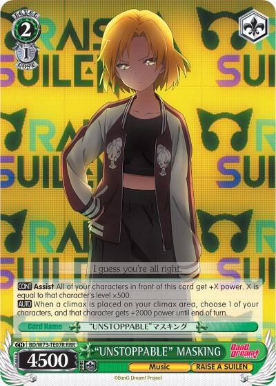 UNSTOPPABLE MASKING RRR BD/W73-TE07R RRR BanG Dream! Vol.2 Card