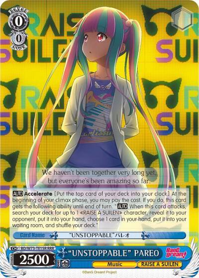 UNSTOPPABLE PAREO RRR BD/W73-TE15R RRR BanG Dream! Vol.2 Card