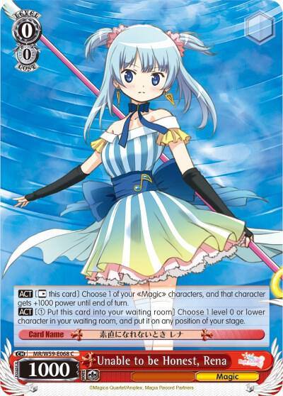 Unable to be Honest Rena MR/W59-E068 C Magia Record: Puella Magi Madoka Magica [Side Story] (Mobile) Card