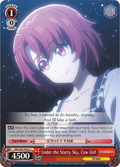 Under the Starry Sky Cow Girl GBS/S63-E047 C Goblin Slayer Card