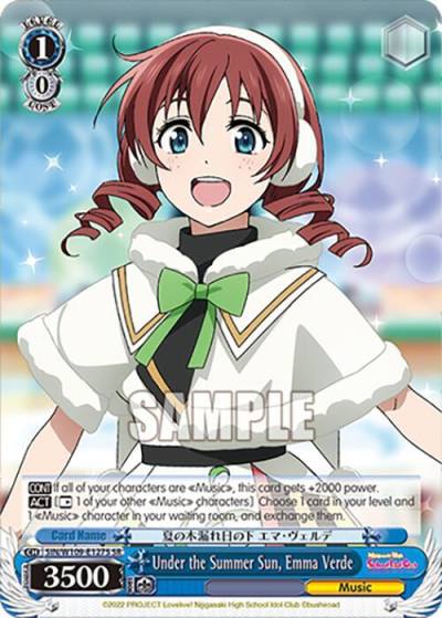 Under the Summer Sun Emma Verde SR SIN/W109-E127S SR Love Live! School idol festival 2 MIRACLE LIVE! Card