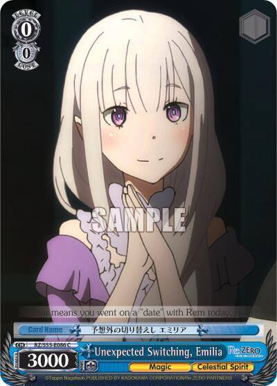 Unexpected Switching Emilia RZ/S55-E086 C Re:ZERO Vol.2 Card