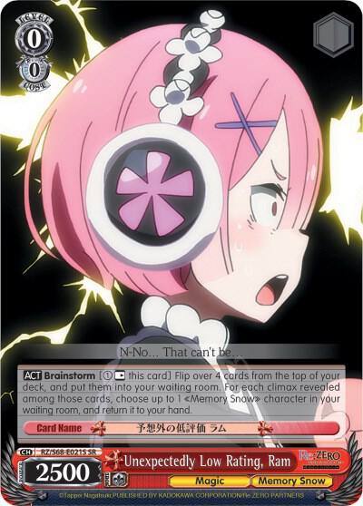Unexpectedly Low Rating Ram SR RZ/S68-E021S SR Re:ZERO Memory Snow Card