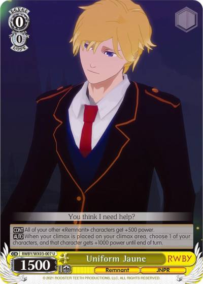 Uniform Jaune RWBY/WX03-007 U RWBY Card