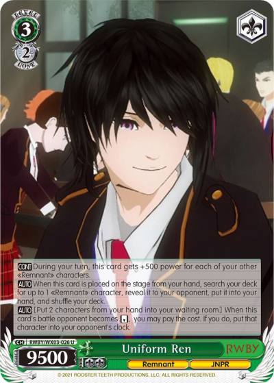 Uniform Ren RWBY/WX03-026 U RWBY Card