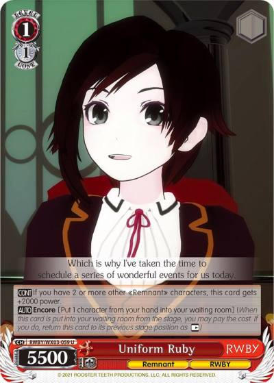 Uniform Ruby RWBY/WX03-059 U RWBY Card