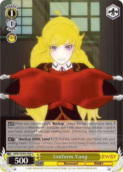 Uniform Yang RWBY/WX03-009 U RWBY Card