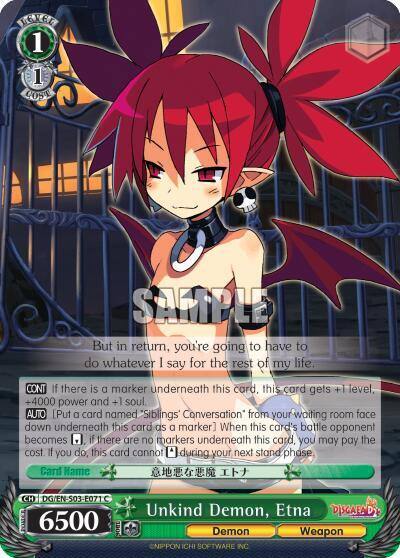 Unkind Demon Etna DG/EN-S03-E071 C Disgaea Card