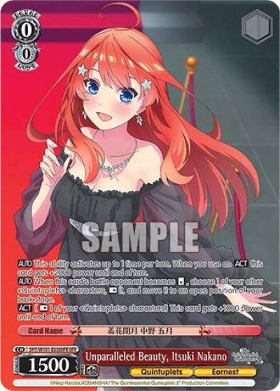 Unparalleled Beauty Itsuki Nakano OFR 5HY/W101-E050OFR OFR The Quintessential Quintuplets Movie Card
