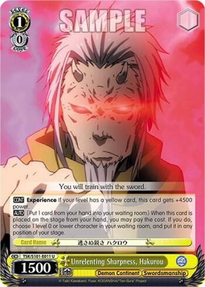 Unrelenting Sharpness Hakurou TSK/S101-E011 U That Time I Got Reincarnated as a Slime Vol.3 Card