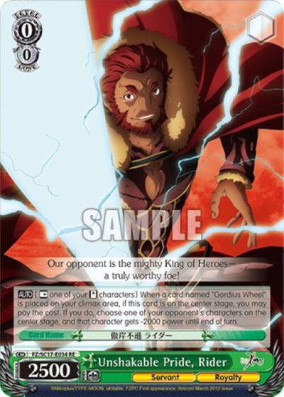 Unshakable Pride Rider FZ/SC17-E034 RE Fate/Zero Chronicle Set Card