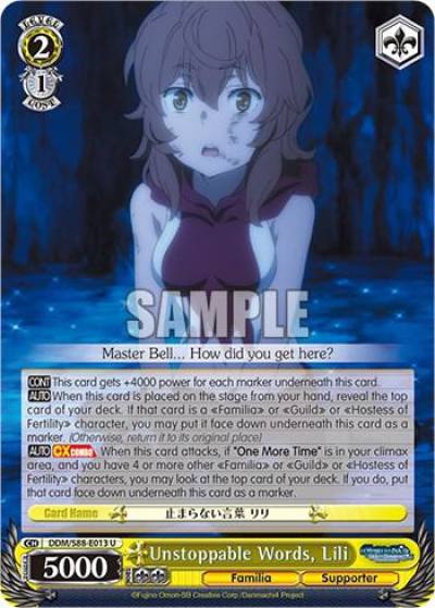 Unstoppable Words Lili DDM/S88-E013 U Is it Wrong to Try to Pick Up Girls in a Dungeon? Card
