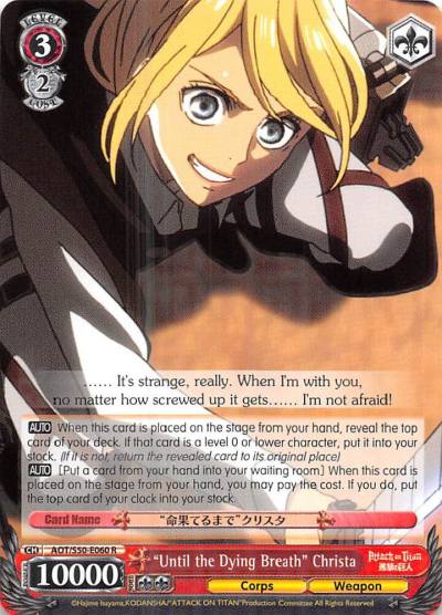Until the Dying Breath Christa AOT/S50-E060 R Attack on Titan Vol. 2 Card