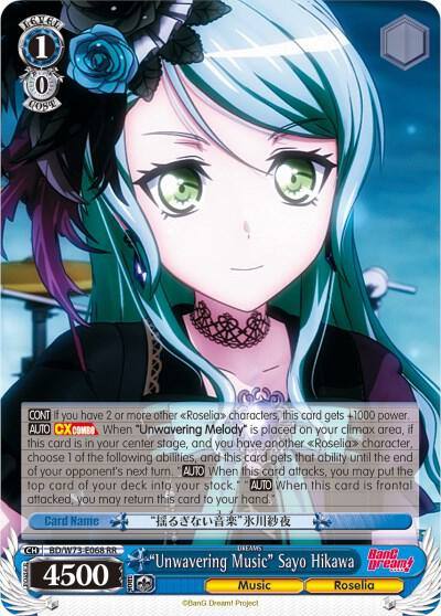 Unwavering Music Sayo Hikawa BD/W73-E068 RR BanG Dream! Vol.2 Card